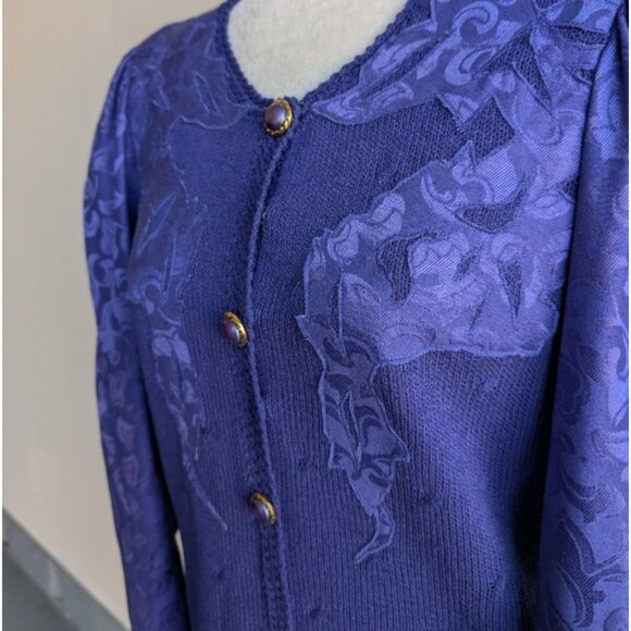 Vintage Adele Wechsler 100% Silk 2 Piece Skirt Suit Sweater Set - Picture 4 of 10